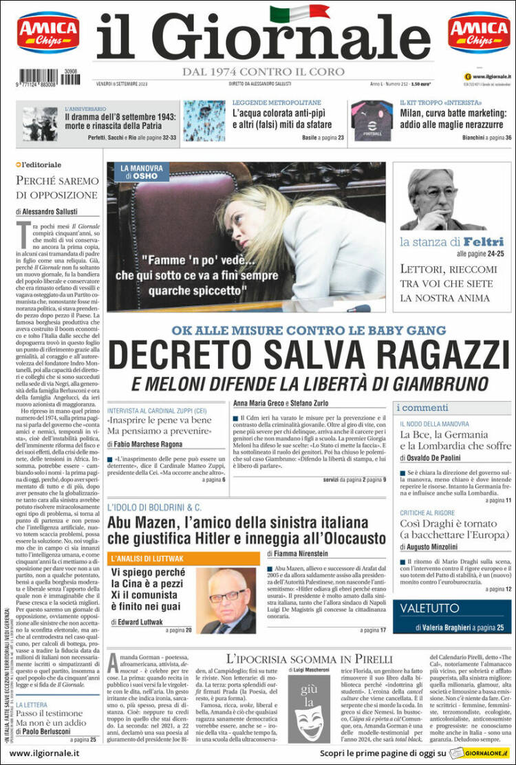 Portada de il Giornale (Italia)