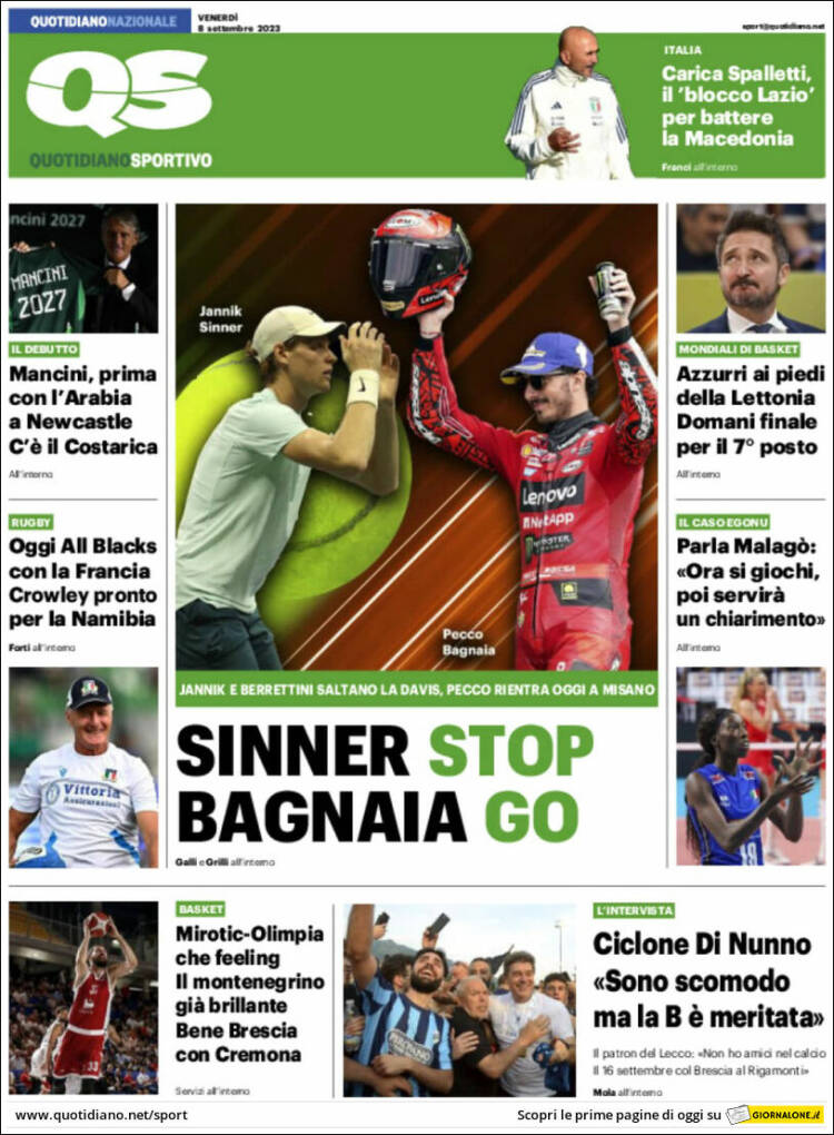 Portada de Quotidiano Sportivo (Italia)