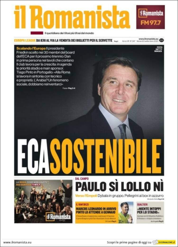 Portada de Romanista (Italia)