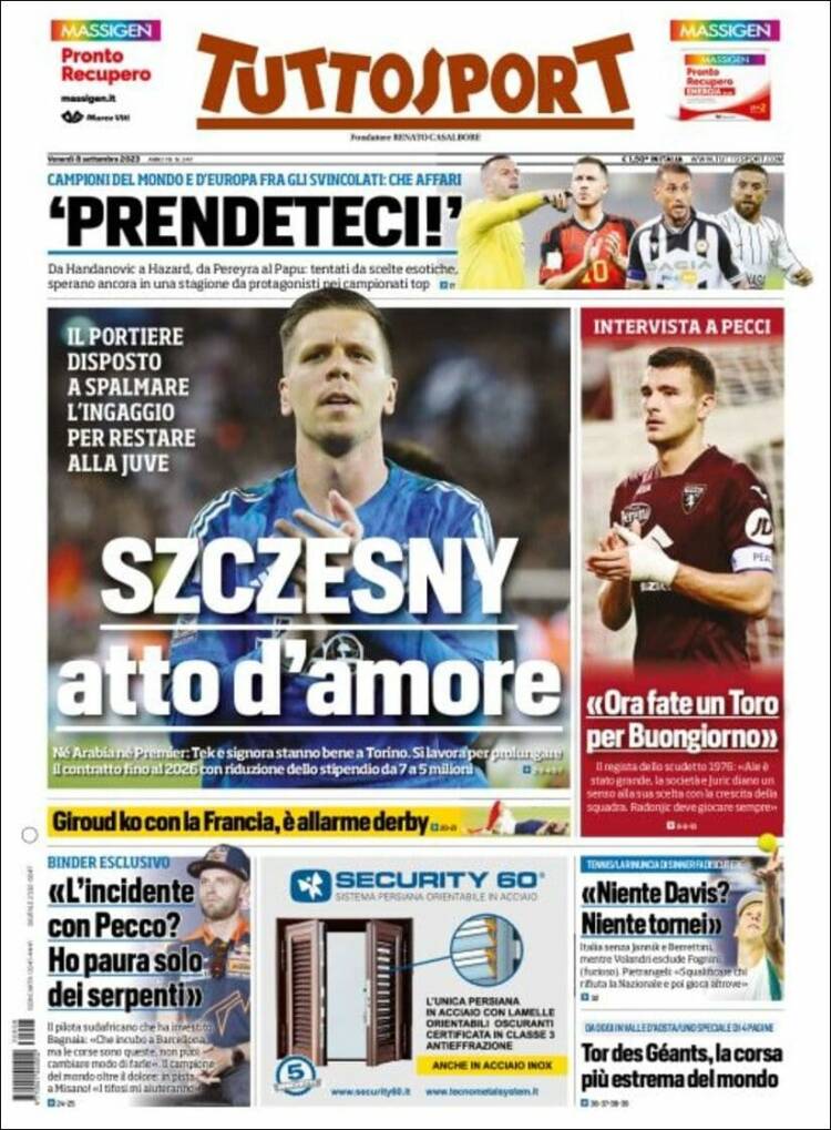 Portada de Tuttosport (Italia)