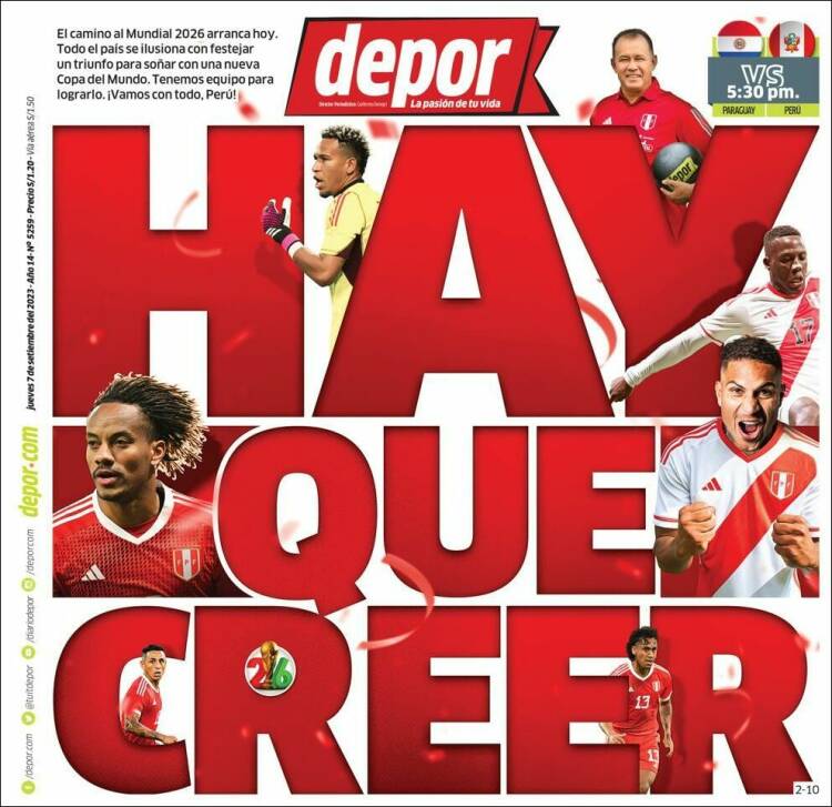 Portada de Depor (Perú)