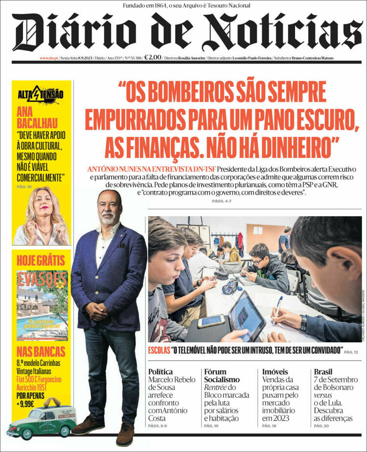 Portada de Diário de Noticias (Portugal)