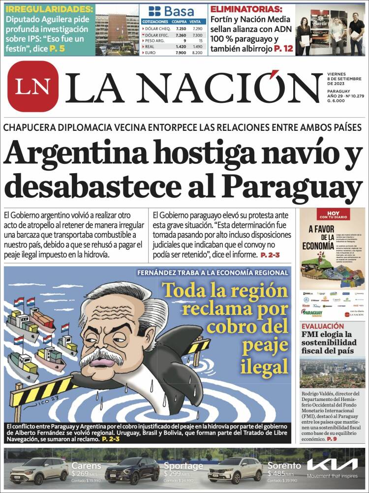 Portada de La Nación (Paraguay)