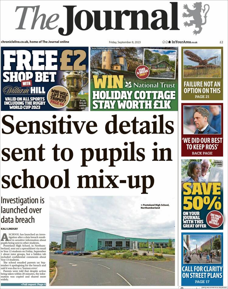 Portada de The Journal (Reino Unido)