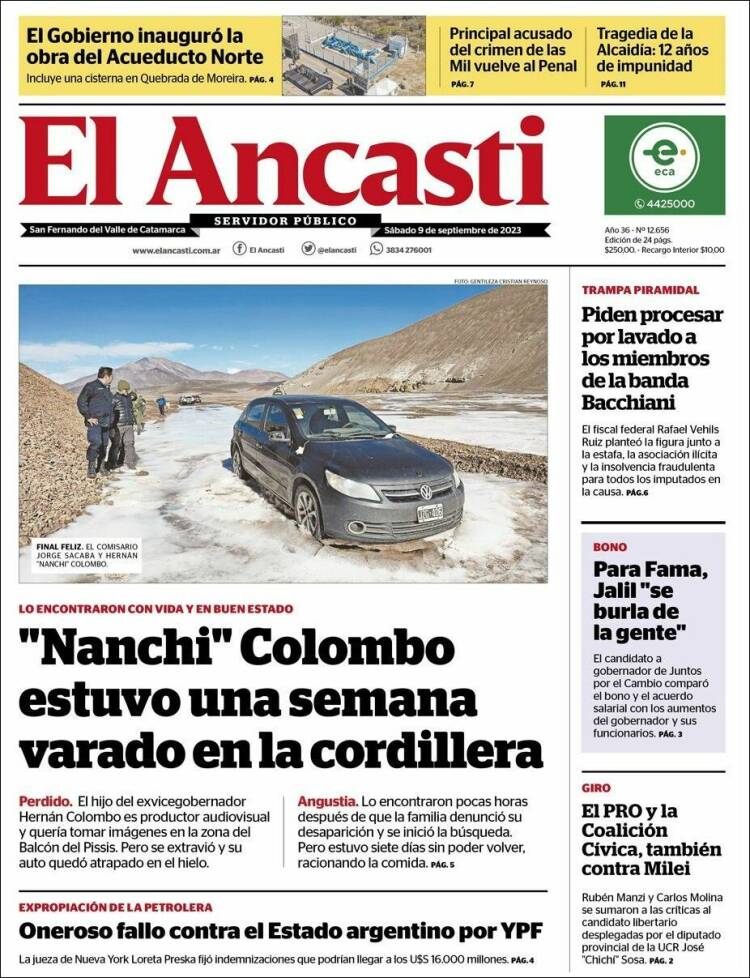 Portada de El Ancasti (Argentina)
