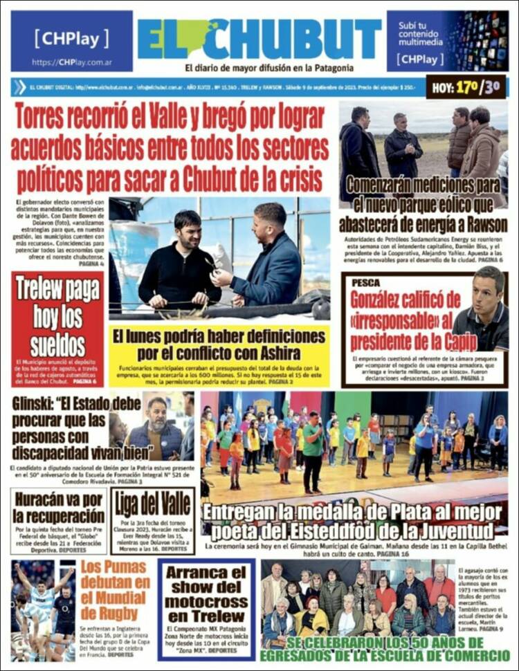 Portada de El Chubut (Argentina)