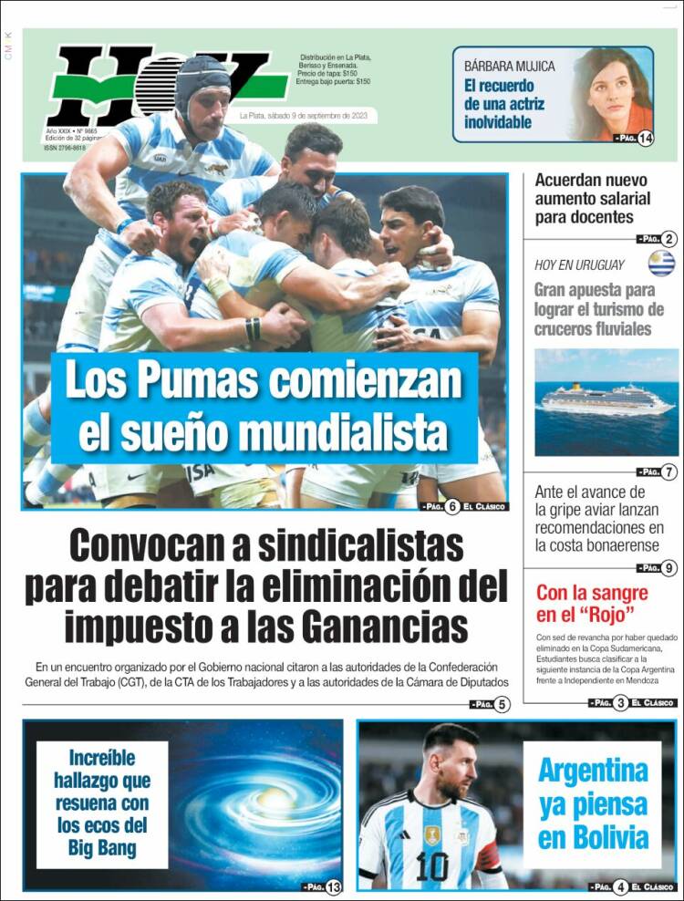 Portada de Diario Hoy (Argentina)