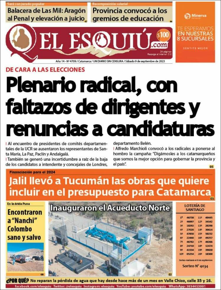 Portada de El Esquiu (Argentina)