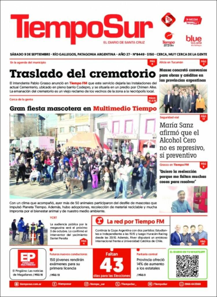 Portada de Tiempo Sur (Argentina)