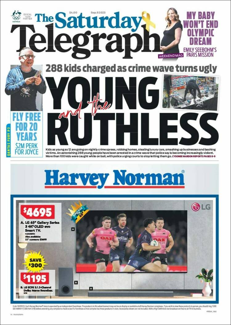 Portada de The Daily Telegraph (Australia)