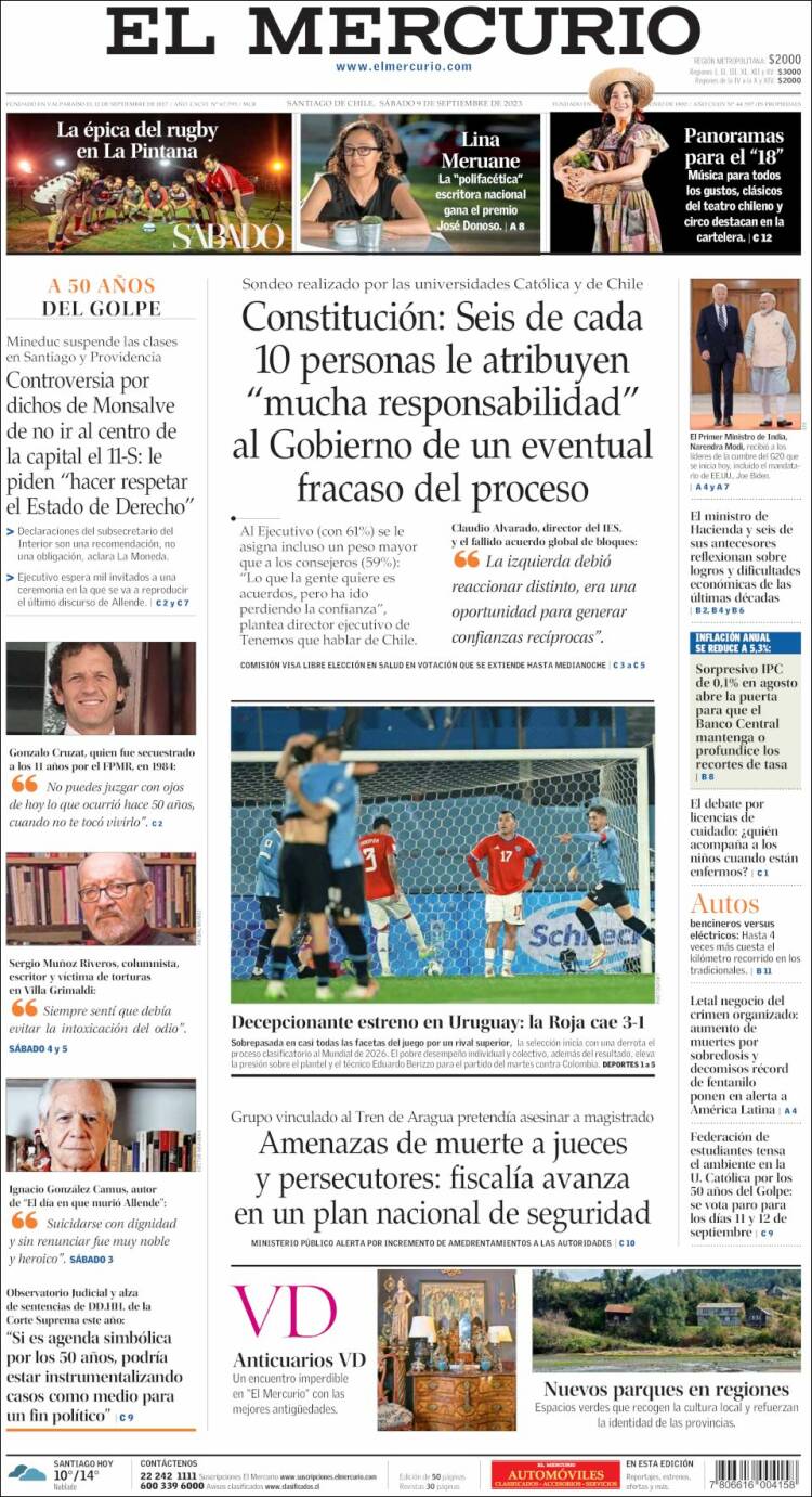 Portada de El Mercurio (Chile)