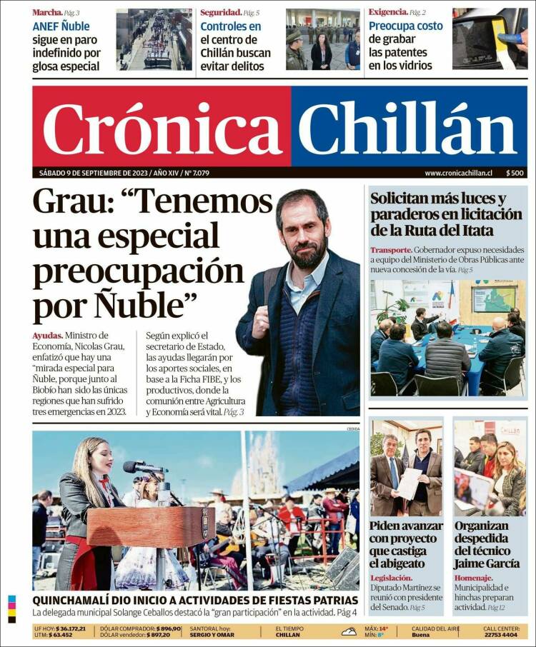 Portada de Crónica Chillán (Chile)