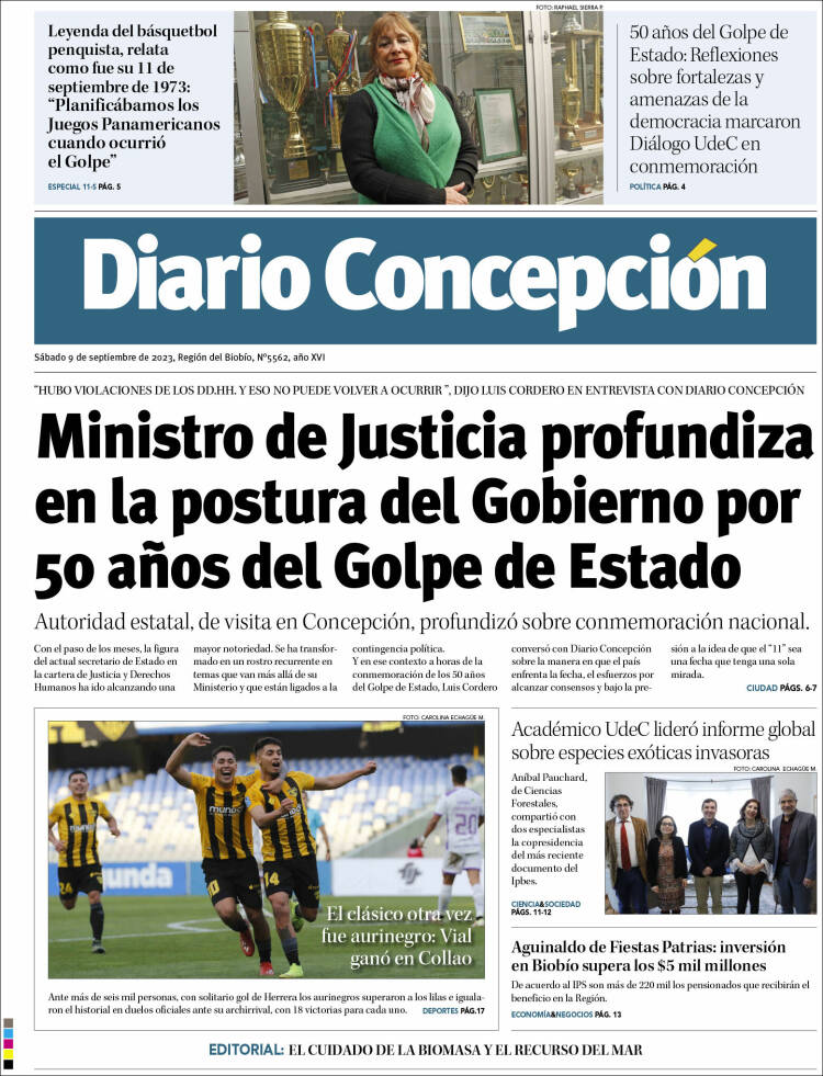 Portada de Diario de Concepción (Chile)