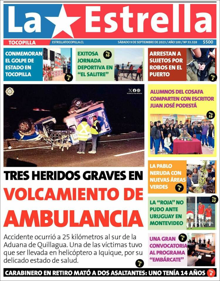 Portada de La Estrella de Tocopilla (Chile)