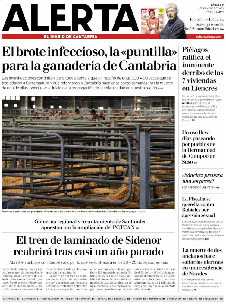 Portada de Alerta - El Diario de Cantabria (España)