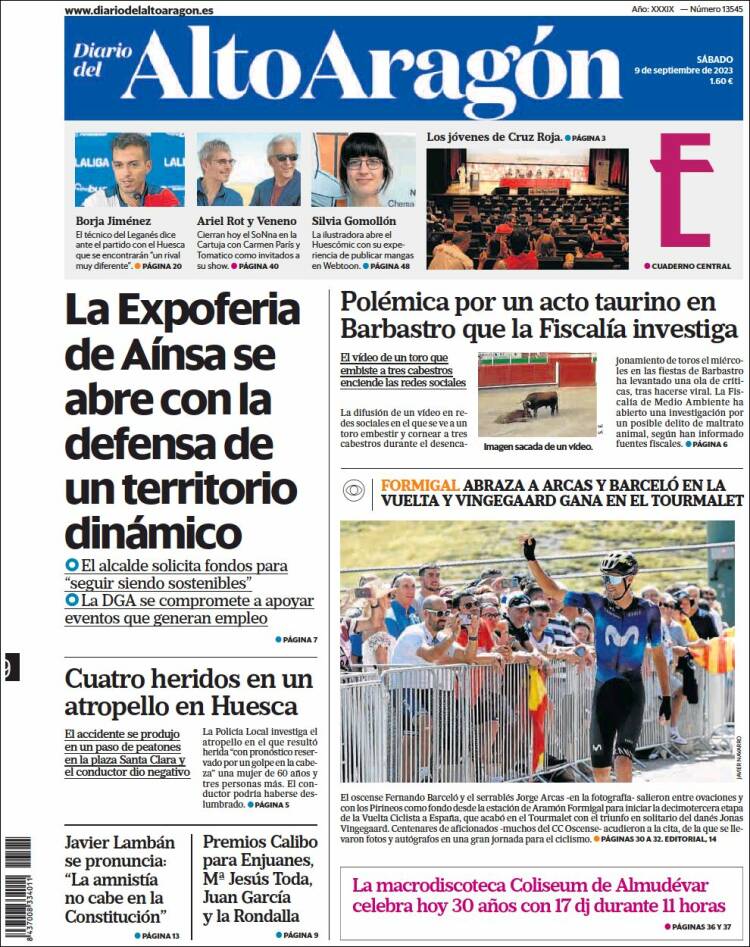 Portada de Diario del AltoAragón (España)