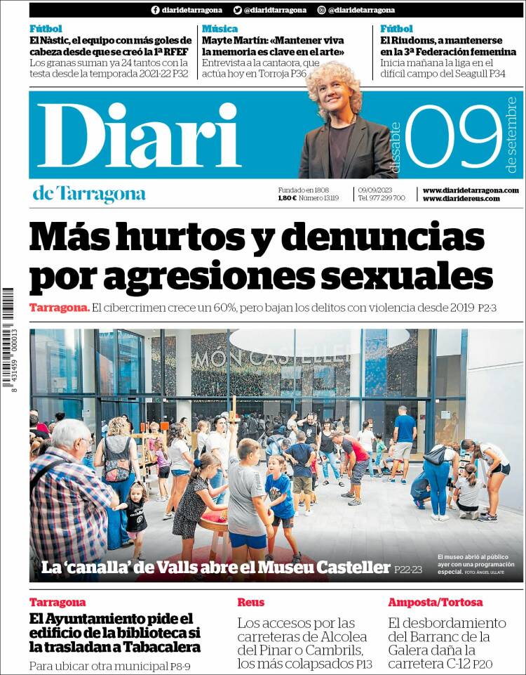 Portada de Diari de Tarragona (España)
