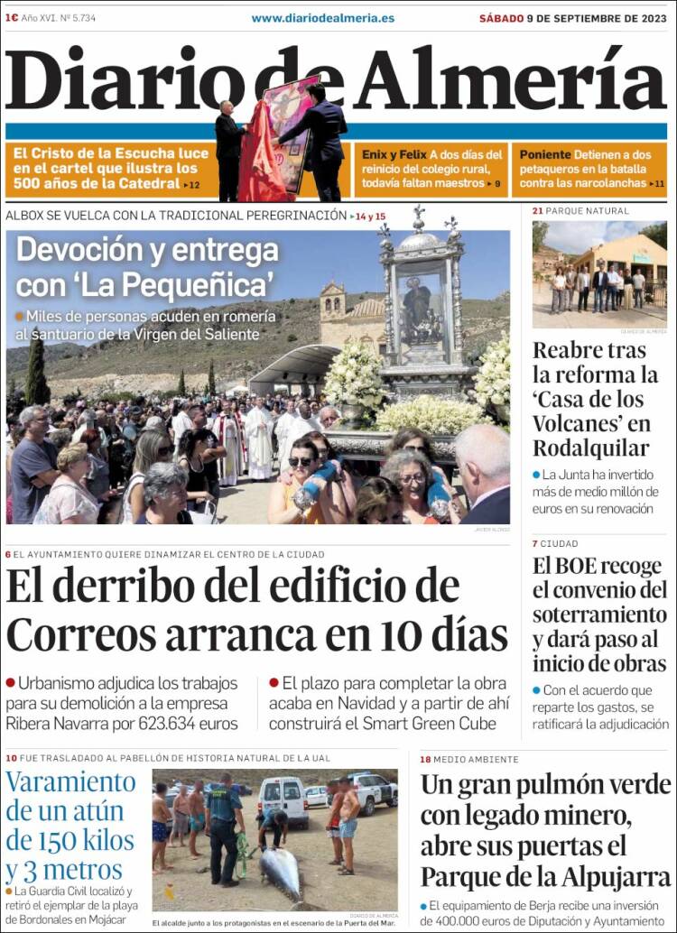 Portada de Diario de Almería (España)