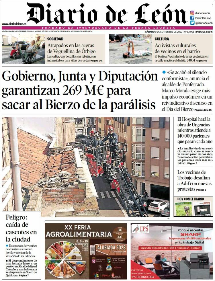 Portada de Diario de León (España)