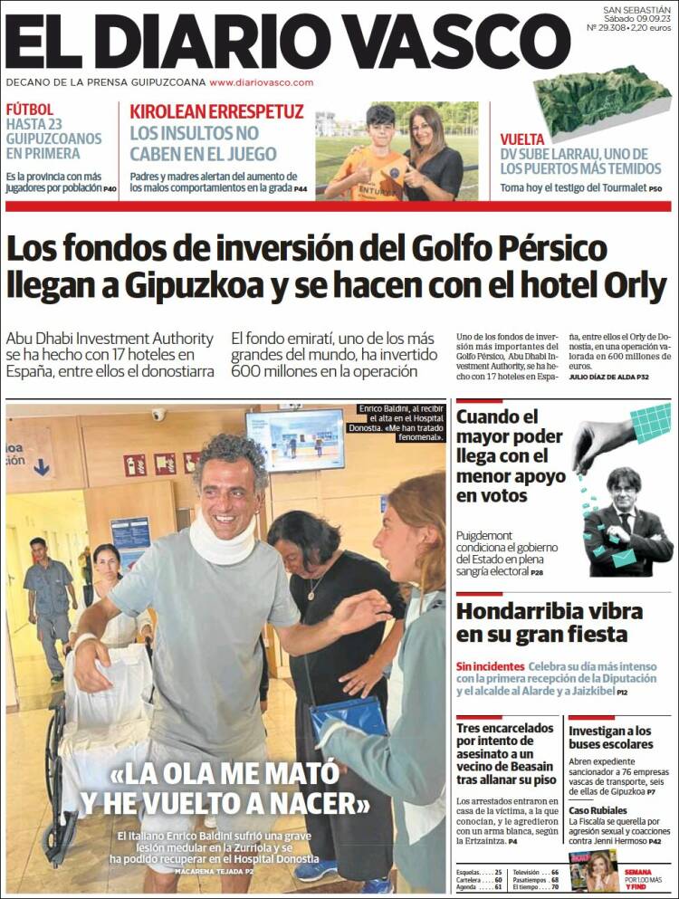 Portada de Diario Vasco (España)