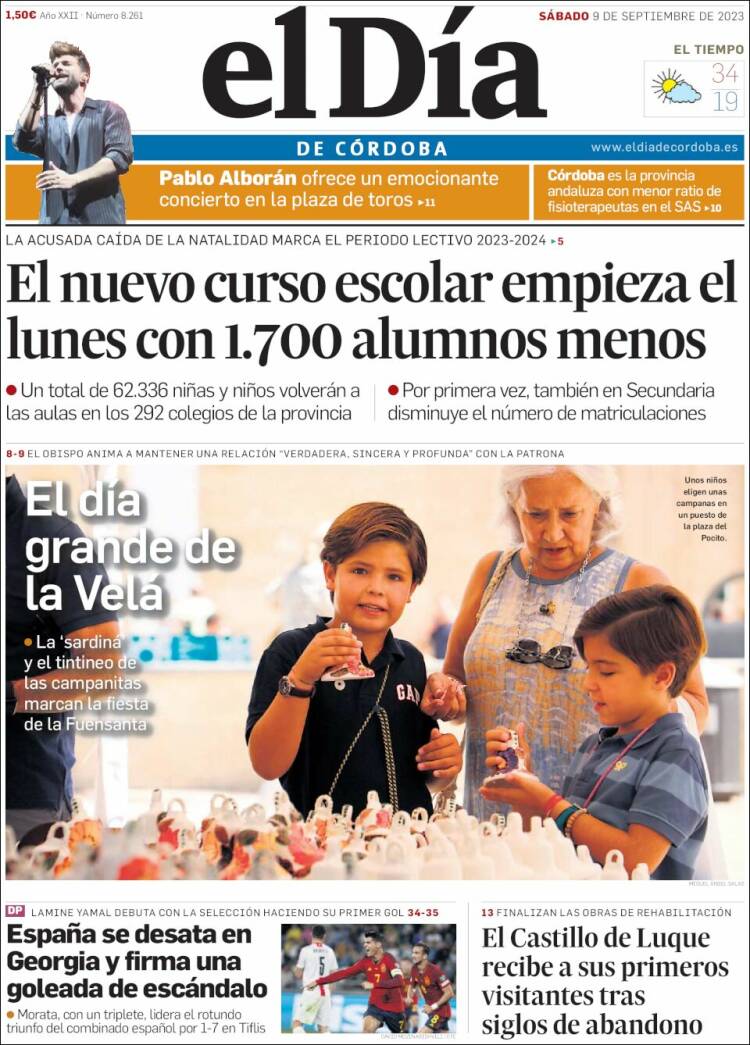Portada de El Día de Córdoba (España)