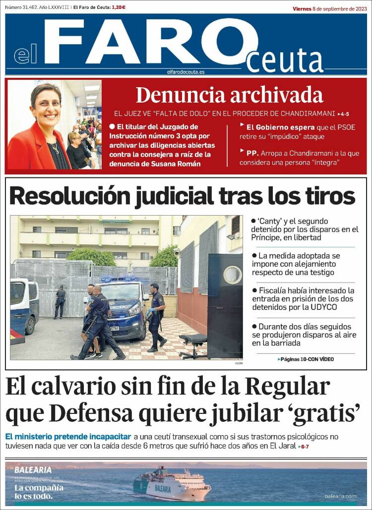 Portada de El Faro de Ceuta (España)