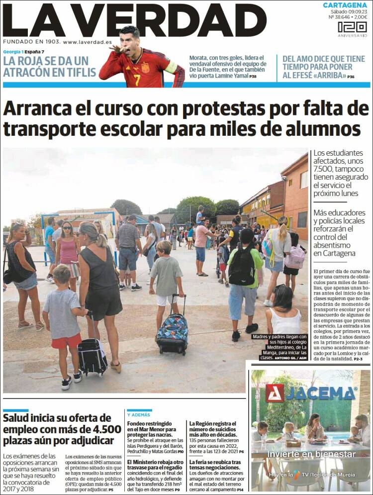 Portada de La Verdad de Cartagena (España)