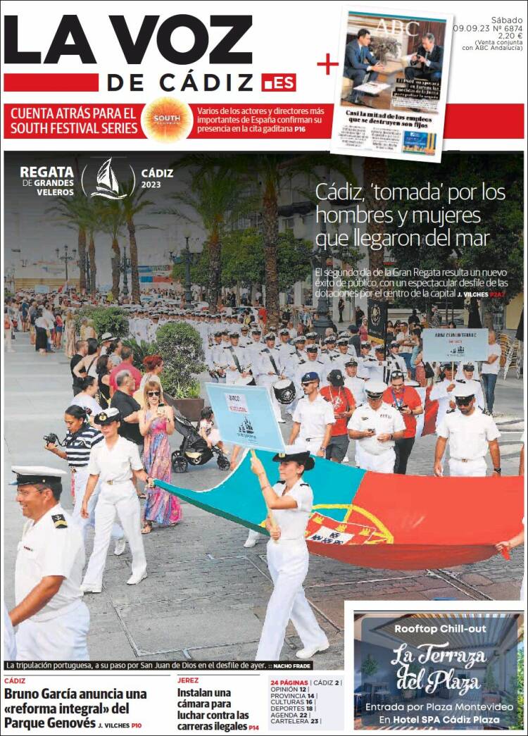 Portada de La Voz de Cádiz (España)