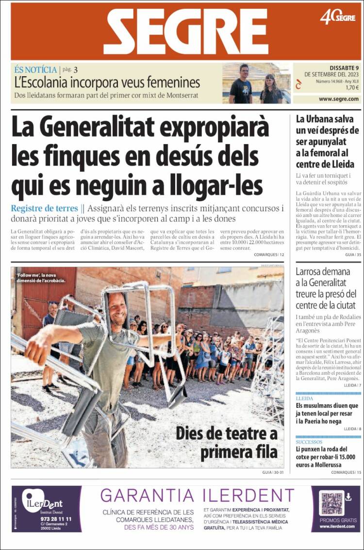 Portada de Segre (España)