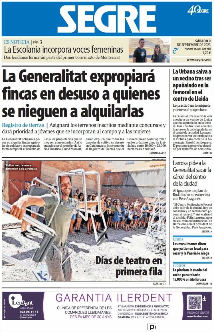 Portada de Segre  (España)