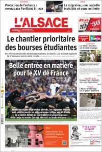 Portada de Journal L'Alsace (Francia)