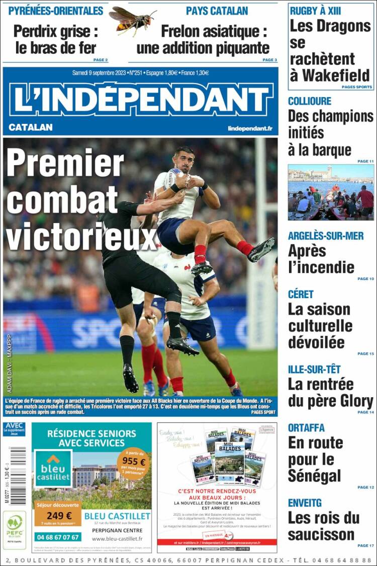 Portada de Le Indépendant (Francia)