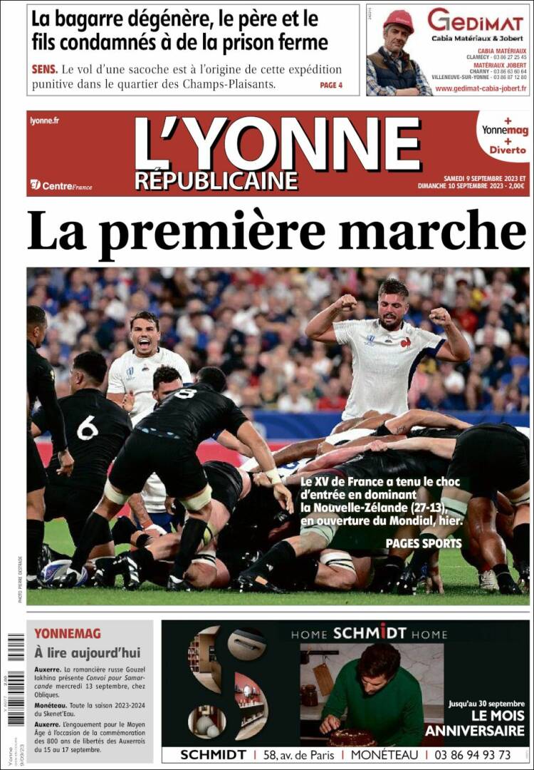 Portada de L'Yonne-Républicaine (Francia)