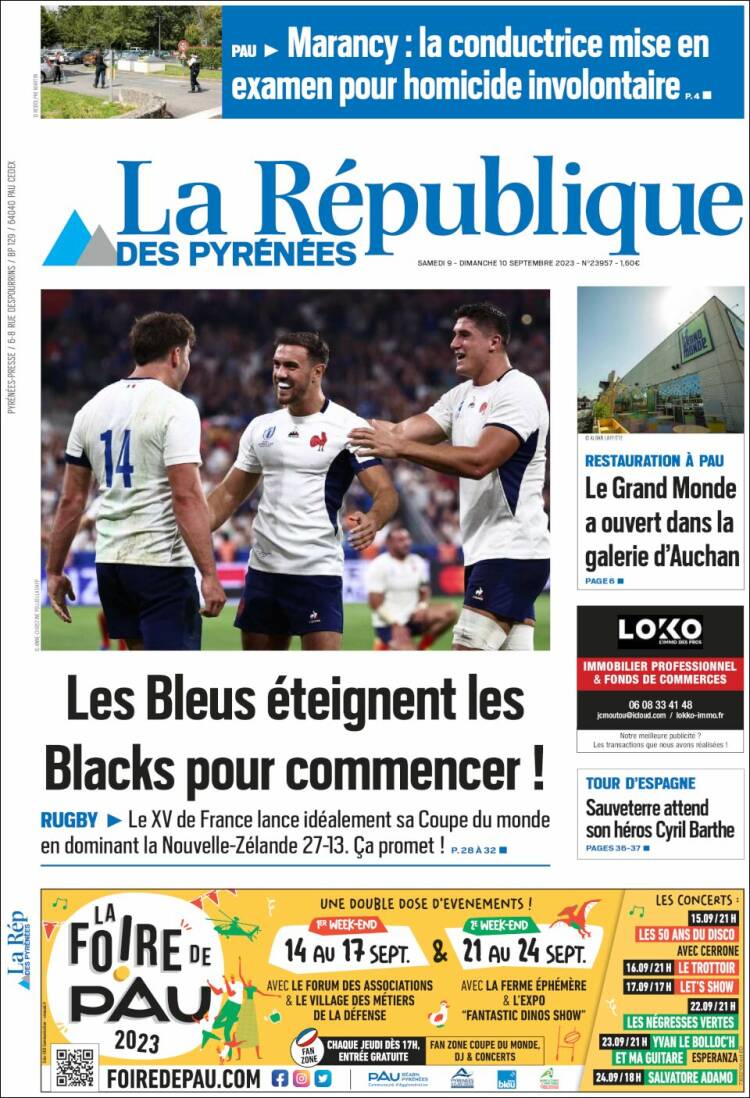 Portada de La République des Pyrénées (Francia)
