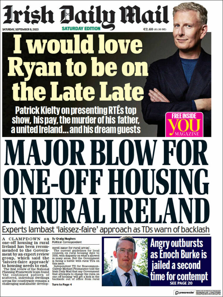 Portada de Irish Daily Mail (Irlanda)