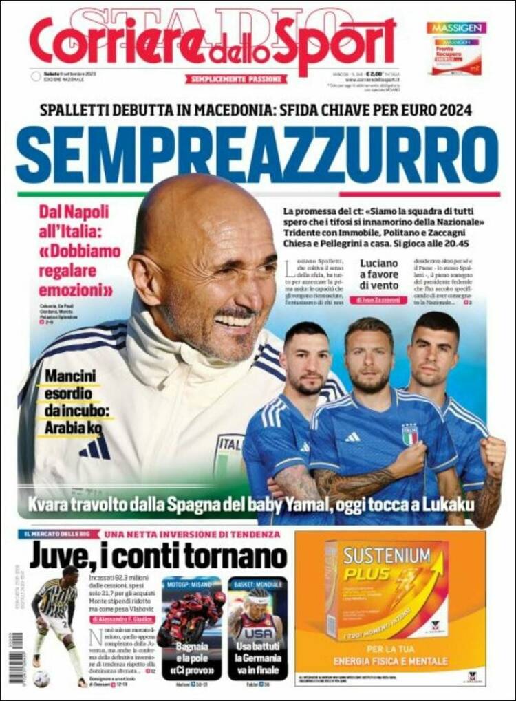 Portada de Corriere dello Sport (Italia)