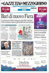 Portada de La Gazzetta del Mezzogiorno (Italia)