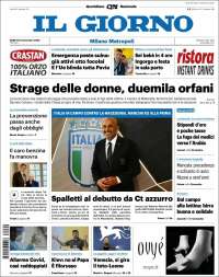 Portada de Il Giorno (Italia)