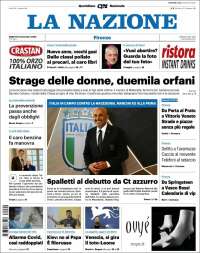 Portada de La Nazione (Italia)