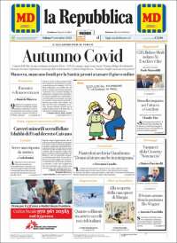 Portada de La Repubblica (Italia)