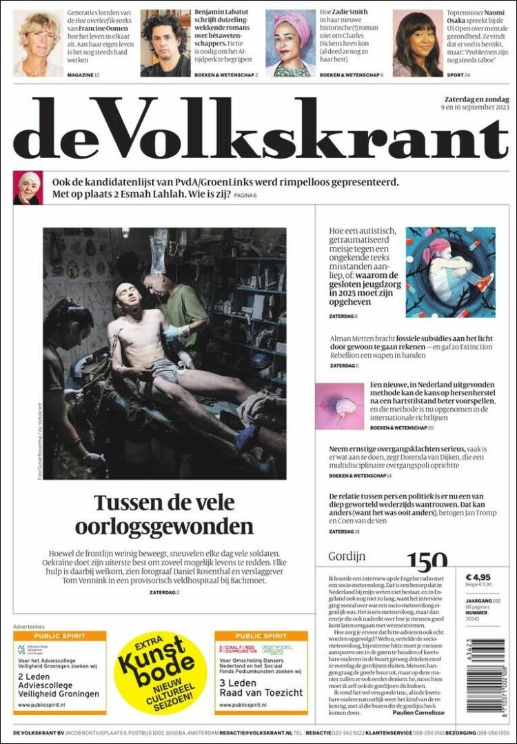 Portada de De Volkskrant (Pa&iacute;ses Bajos)
