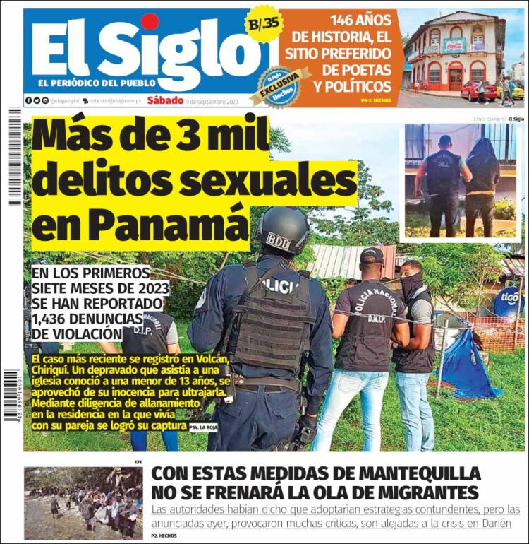 Portada de El Siglo (Panam&aacute;)