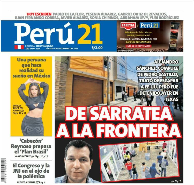 Portada de Perú 21 (Per&uacute;)