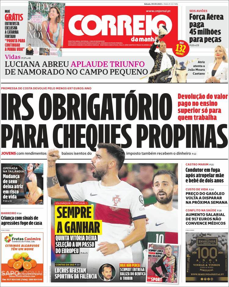 Portada de Correio da Manhã (Portugal)