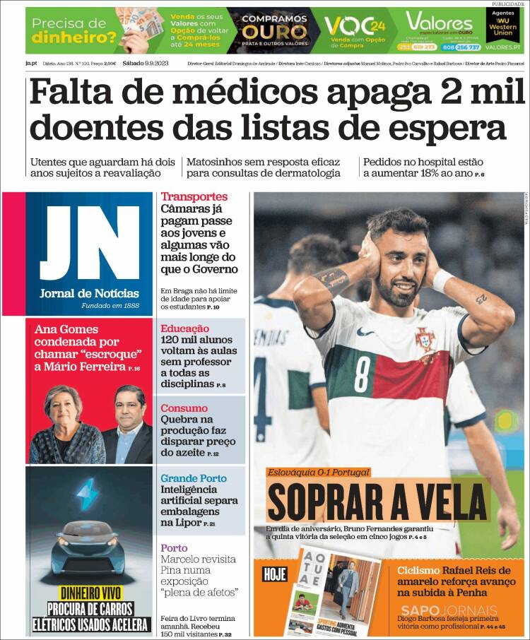 Portada de Jornal de Notícias (Portugal)