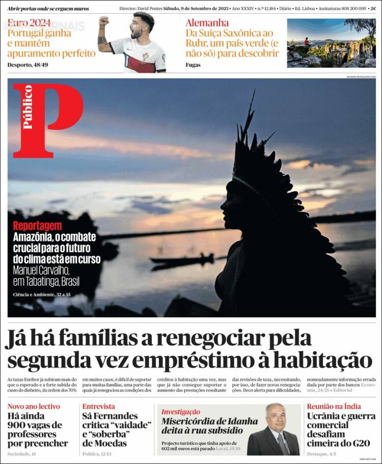 Portada de Público (Portugal)