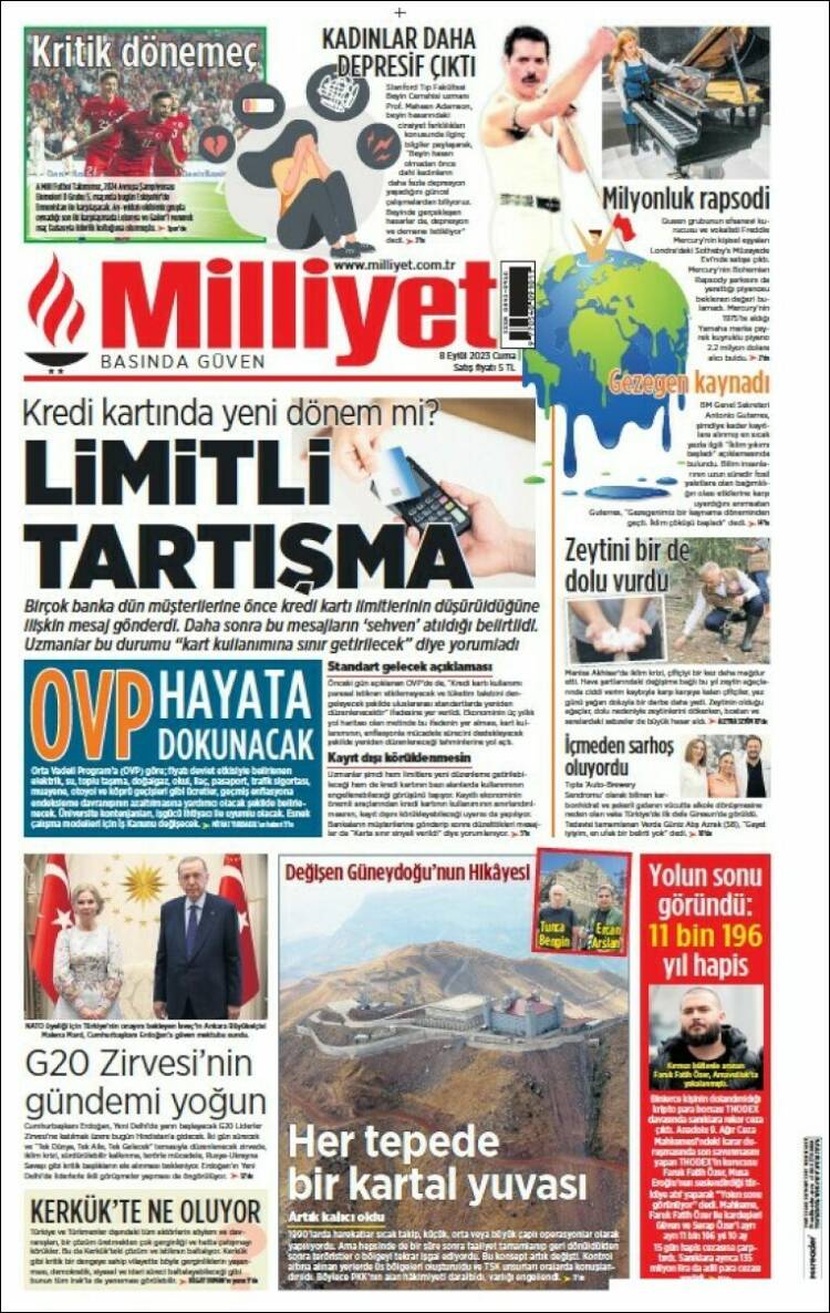 Portada de Milliyet (Turqu&iacute;a)