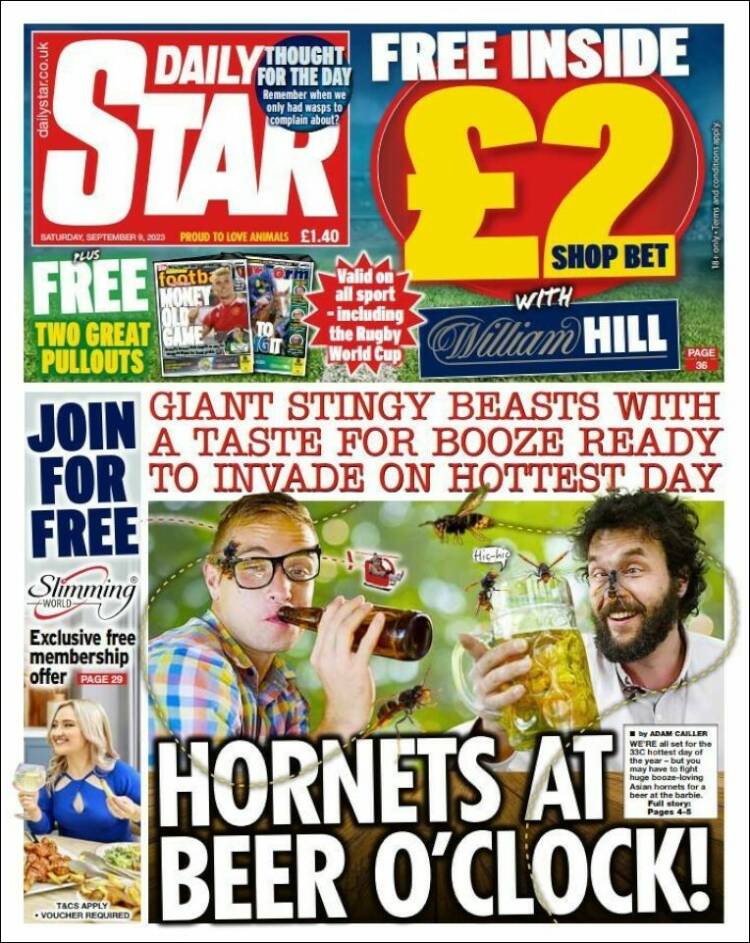 Portada de Daily Star (Reino Unido)