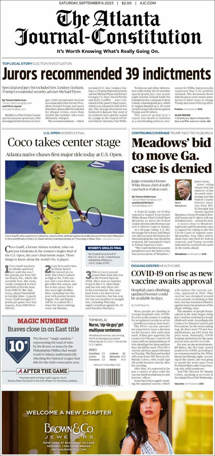Portada de The Atlanta Journal-Constitution (USA)