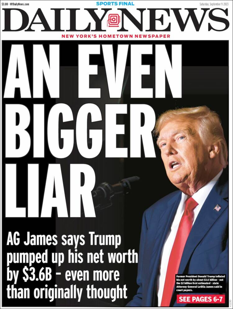 Portada de Daily News - New York (USA)
